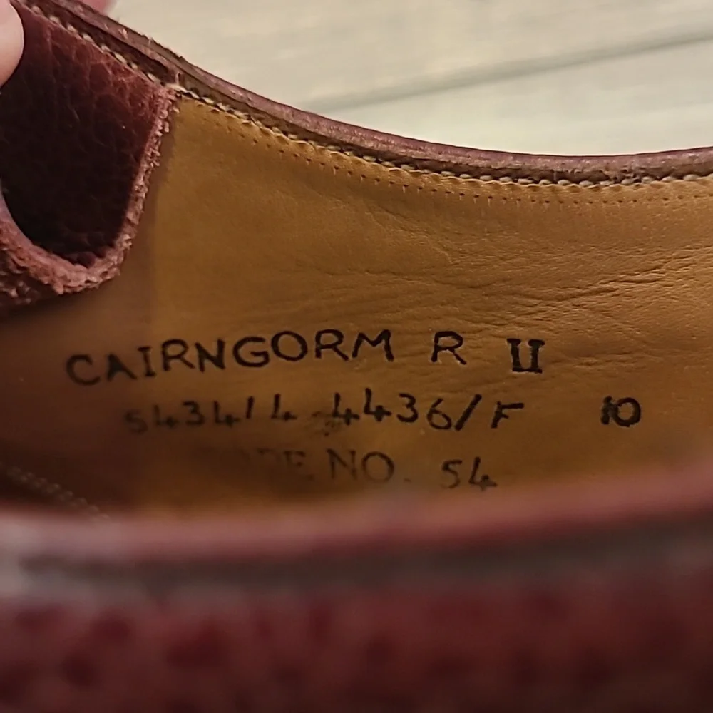 CHEANEY Cairngorm II Burgundy Leather Grain 10 F (EU) / 11 F US Derby Mens Shoes